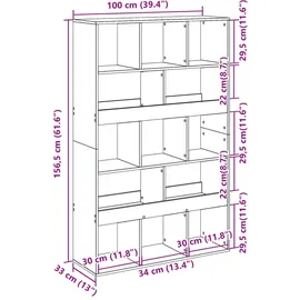 vidaXL Raumteiler 100 x 33 x 156,5 cm Grau