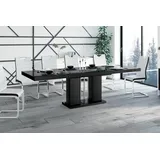 Design Esstisch HLE-111 Hochglanz ausziehbar Tisch Esszimmer 160 - 256 - Schwarz