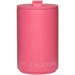 Design Letters - Thermo Cup 0.35 l, Life Is A Journey Take Me Along / cherry pink