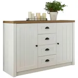 furn.design Sideboard 130 x 88 cm Weiß / Eiche
