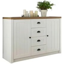 furn.design Sideboard 130 x 88 cm Weiß / Eiche