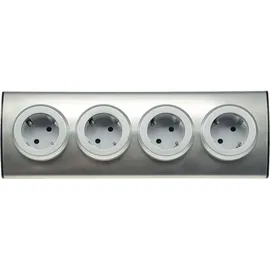 ChiliTec Steckdosenblock 4-fach Silber