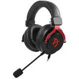 Arozzi Aria Gaming-Headset mit abnehmbarem Mikrofon, 50 mm Treiber, Mikrofon, Stummschalttaste, Lautstärkeregler, Aluminiumrahmen und 2,2 m geflochtenes Kabel, Rot