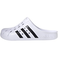 adidas Adilette Clog Slide Sandal, Cloud White/Core Black/Cloud White, 9