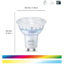 WIZ Tunable White & Color GU10 60W - GU10 Spot mit Glaslinse - 2er-Set - Weiß