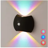 VIVIHEYDAY LED Wandleuchte mit Bewegungsmelder, Kabellose LED Innen Akku Wandlampe, Buntes Licht, USB Aufladbare Wandlampe Nachtlicht, für Treppe, Schlafzimmer, Schrank, Flur, 2/4/6 Stück schwarz