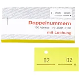WOLF & APPENZELLER Doppelnummernblöcke 01-100, 101-200, 201-300, 301-400, 401-500, gelb, 5 Blöcke