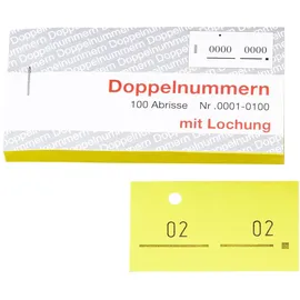 WOLF & APPENZELLER Doppelnummernblöcke 01-100, 101-200, 201-300, 301-400, 401-500, gelb, 5 Blöcke