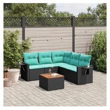 vidaXL Gartensofa-Set 6-tlg. Loungesofa schwarz
