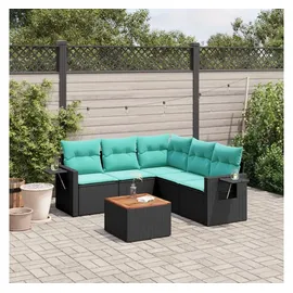 vidaXL Gartensofa-Set 6-tlg. Loungesofa schwarz