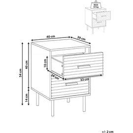 Beliani Nachtschrank Walgett 40 x 40 x 54 cm Dunkelbraun
