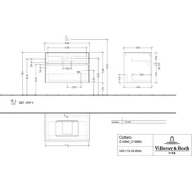 Villeroy & Boch Collaro Waschtischunterschrank, 2 Auszüge, C10800VJ,