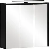 Badezimmerspiegelschrank SCHILDMEYER "Emmik, Breite 65 cm, LED-Beleuchtung", schwarz (schwarzmatt), B:65,0cm H:62,7cm T:16,0cm, FSC-zertifizierter Holzwerkstoff, Schränke, Made in Germany