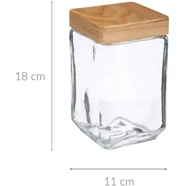 Five 5five - Glasbehälter, quadratisch, 1,7 L in Beige