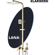 klarwerk LANA Duscharmatur Set mit Regendusche & Handbrause Gold 27271000