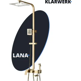 klarwerk LANA Duscharmatur Set mit Regendusche & Handbrause Gold 27271000