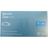 Mercator Medical Nitrilhandschuhe, puderfreie Einweghandschuhe NITRYLEX CLASSIC, Größe: M - 100 Stück, texturierte Fingerspitzen, latexfreie Einmalhandschuhe, Nitril-handschuhe, blau