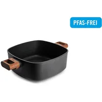 WOLL Eco Logic QXR Kasserolle, viereckig mit 2 Holz-Seitengriffen