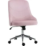 Vinsetto Bürostuhl Schreibtischstuhl Computerstuhl Drehstuhl SOHO-Stil Arbeitstuhl mit Wippenfunktion höhenverstellbar Samt Rosa 57 x 61 x 86-96 cm