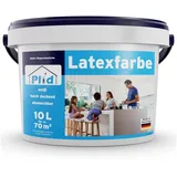 plid Latexfarbe Latexfarbe abwaschbare Wandfarbe Küchenfarbe Innenfarbe Badfarbe, Schnelltrocknend, spritzarm, verarbeitungsfertig weiß 10 l