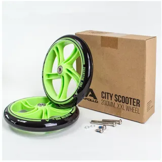 Apollo City Scooter 200mm Ersatzräderset - Pro Wheels ABEC 7 Kugellager, Roller Rad Ersatzräder passend City-Scooter, auch als LED-Rollen erhältlich
