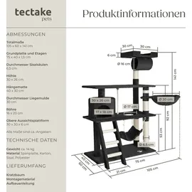 Tectake Marcel 105 x 60 x 141 cm schwarz
