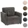 Mendler Schlafsessel HWC-L90 Cord 100 x 86 x 200 cm Dunkelgrau mit Kissen