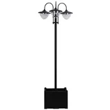 Outsunny Solarlaterne mit Blumentopf 55 x 189 cm schwarz
