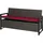 Mendler HWC-F39 3er Sitzbank 150 x 60 x 45 cm Grau/Rot