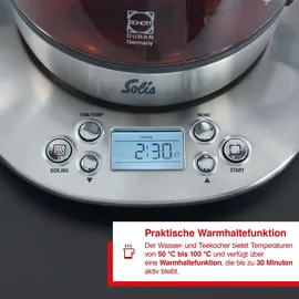Solis Tee- & Wasserkocher, 1,2 L Volumen, Programmierbare Tee Tasten, 360° Basis