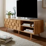 FineBuy TV Schrank FineBuy Lowboard 160x51x40cm Holz Eiche Fernsehkommode Fernsehschrank