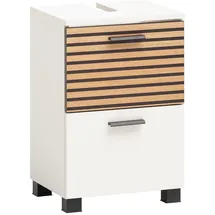 Schildmeyer Waschbeckenunterschrank Katta 158579, weiß matt/Akustikpaneel Optik, 40,2 x 35 x 60,8 cm