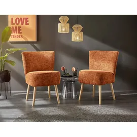 ed exciting design "Earl", orange, B:65cm H:89cm T:70cm, 100% Polyester, Sessel, Cocktailsessel, Küchenstuhl, Küchensessel