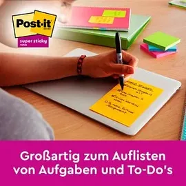 Post-it Post-it® Super Sticky Notes Cosmic Collection Jumbo-Haftnotizen extrastark farbsortiert, 3 Blöcke