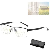 Outfany Intellireader, Sherum Intellireaders, Libiyi Intellireaders, Outfany Lesebrille, Outfany Intelli Lesebrille, Progressive Fern- Und Nah-Lesebrille Aus Titan, Progressive Lesebrille (2.5x,Black) - 2.5x