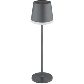 GLOBO 2x LED Tischlampe anthrazit Gartenleuchte Terrassenlampe, Metall Kunststoff satiniert, spritzwassergeschützt Akku,