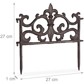 Relaxdays Beetzaun, 10er Set, Gusseisen, HxB: 27 x 27 cm,