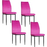 Hti-Living Esszimmerstuhl Madison Samt Pink 4er-Set