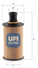 UFI Ölfilter 2529000 Filtereinsatz 133mm für JAGUAR LAND ROVER