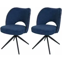 Mendler 2er-Set Esszimmerstuhl HWC-N72, Polster-Küchenstuhl, drehbar Auto-Return, Stoff/Textil (420g/m2)
