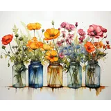 TISHIRON Malen Nach Zahlen Wildblumen DIY Malen-Nach-Zahlen-Sets Blumen Malen Nach Zahlen Erwachsene Blume Malen Nach Zahlen Für Erwachsene Auf Leinwand Heimdekoration, 40x50cm