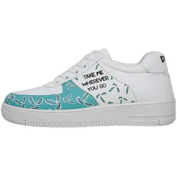 Sneaker DOGO "Damen Dice Sneakers Wonder Lola Bunny Vegan Damen Sneaker /", Damen, Gr. 40, Normalschaft, grün (weiß, grün), Lederimitat, Schuhe, Vegan