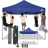 COBIZI Faltpavillon 3x3 Wasserdicht Stabil Winterfest ohne Seitenwand,Pop Up Pavillon Partyzelt,Sonnenschutz Gartenpavillon,Pavillon Faltbar mit Handtasche(3 mal 3m Schwarz)