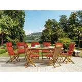 Beliani 8er-Set Auflagen MAUI in Rot | Gr.: onesize