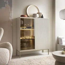 komodee Vitrine Laval mit LED Beleuchtung 104 x 39 x 126 cm KASCHMIR