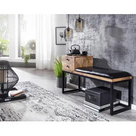 Wohnling Sitzbank Retro Schwarz 100 x 60 x 35 cm