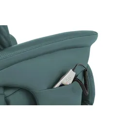 HIMOLLA Fernsehsessel 7418 Leder 81 x 111 x 95 cm Türkis/Petrol elektrisch mit Massagefunktion