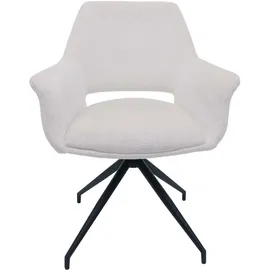 Mendler Esszimmerstuhl HWC-M53 Stoff creme-weiß 6er Set