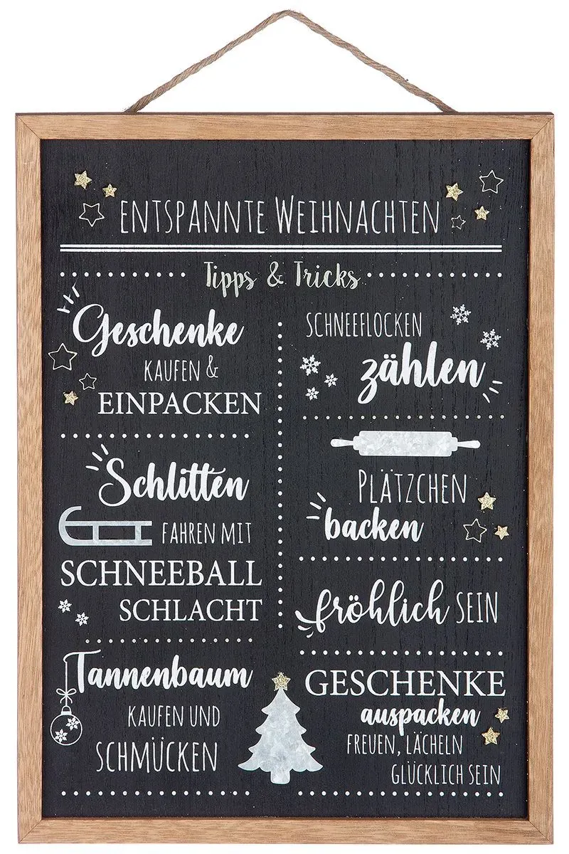 Deko Schild Entspannte Weihnachten