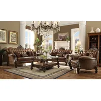 Xlmoebel Polstergarnitur Dunkelbraunes Barocksofa mit aristokratischer Eleganz, (3+2+1 Sitzer, 3-tlg., 3+2+1 Sitzer), Hergestellt in Europa braun